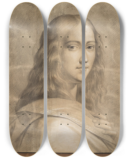Triptych art skateboard deck of Philipp Jakob Becker Untitled_4 by Philipp Jakob Becker