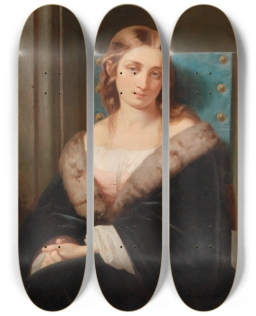 Triptych art skateboard deck of Francesco Canella Lost In Thought by Francesco Canella (19-)