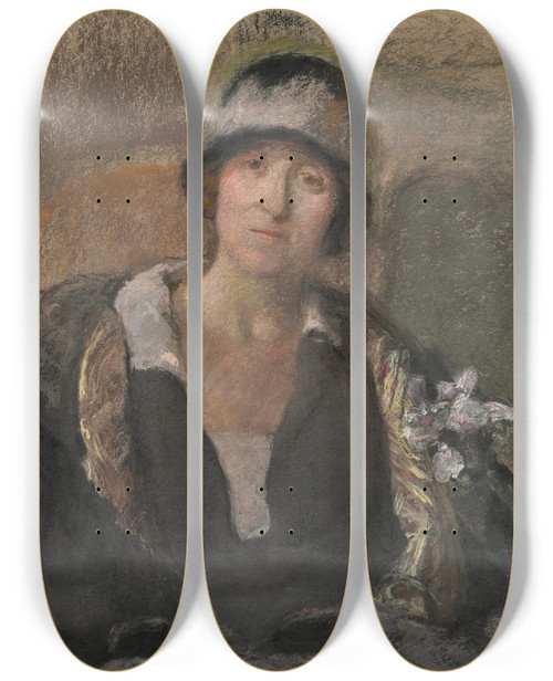 Triptych art skateboard deck of Douard Vuillard Portrait De Juliette Weil by douard Vuillard (1868-1940)