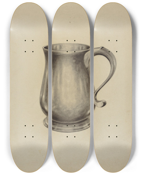 Triptych art skateboard deck of Holger Hansen Silver Mug_1 by Holger Hansen