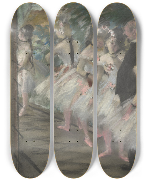 Triptych art skateboard deck of Edgar Degas The Ballet by Edgar Degas (1834-1917)