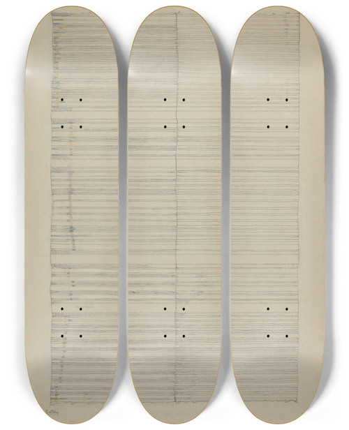 Triptych art skateboard deck of American 20Th Century Textile_11 by American 20Th Century