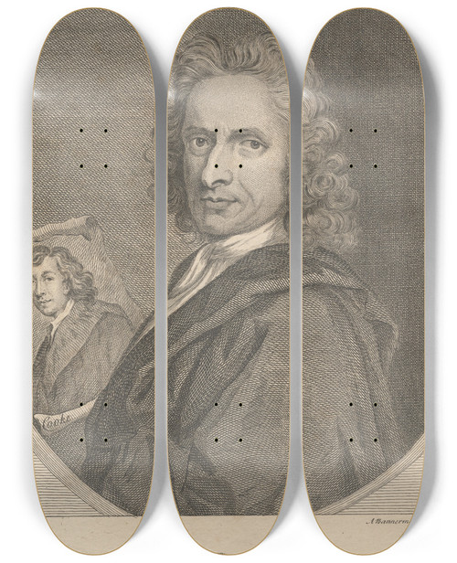 Triptych art skateboard deck of Alexander Bannerman Simon Du Bois by Alexander Bannerman (1730-1780)