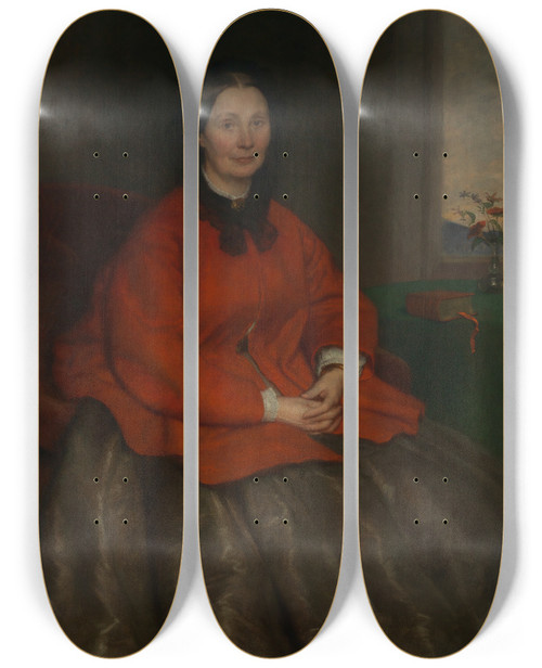 Triptych art skateboard deck of Wilhelm Fssli Bildnis Ida Freifrau Von Kettner Geb Freiin Von Fischer by Wilhelm Fussli