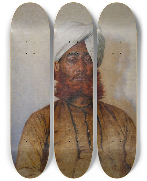 Triptych art skateboard deck of Vasily Vereshchagin Moslem Official by Vasily Vereshchagin (1842-1904)