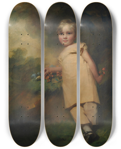 Triptych art skateboard deck of Sir Henry Raeburn William Scottelliot Of Arkleton 18111901 by Sir Henry Raeburn (1756-1823)