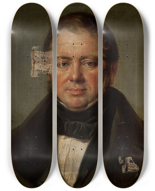 Triptych art skateboard deck of Jan Nepomucen Glowacki Portrait Of Mikoaj Tyrchowski Rector At St Annes Secondary School In Krakw by Jan Nepomucen Glowacki (1802-1847)
