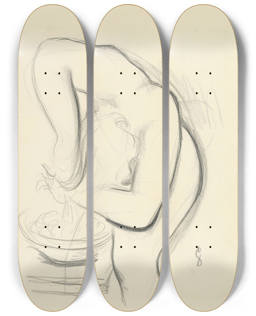 Triptych art skateboard deck of Mikul Galanda Umvanie Vlasov by Mikulas Galanda (1895-1938)