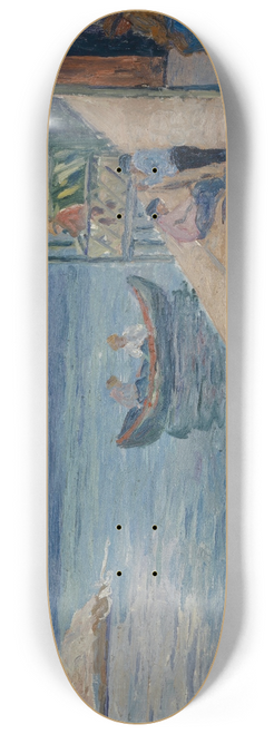 Ernst Schiess - Beach with Fishermans Inn 8.25 inch art skate deck