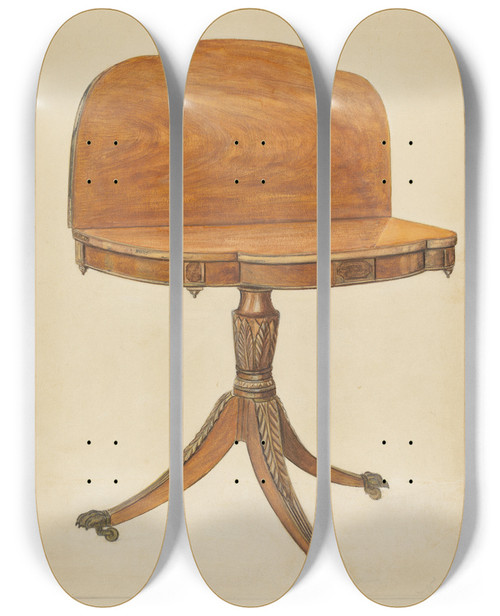 Triptych art skateboard deck of Nicholas Gorid Card Table by Nicholas Gorid (20-)