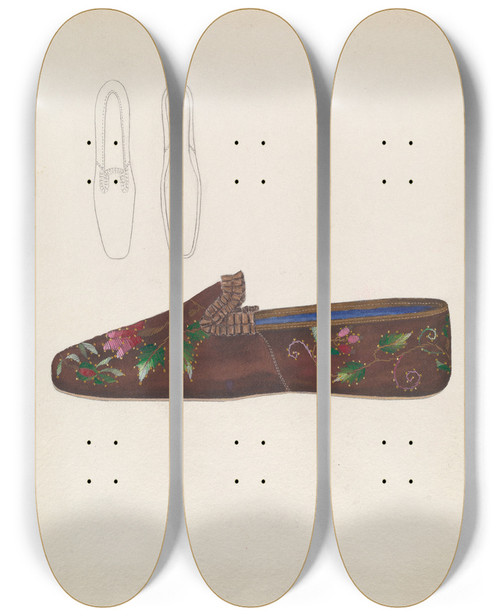 Triptych art skateboard deck of Nancy Crimi Womans Slipper_1 by Nancy Crimi (20-)