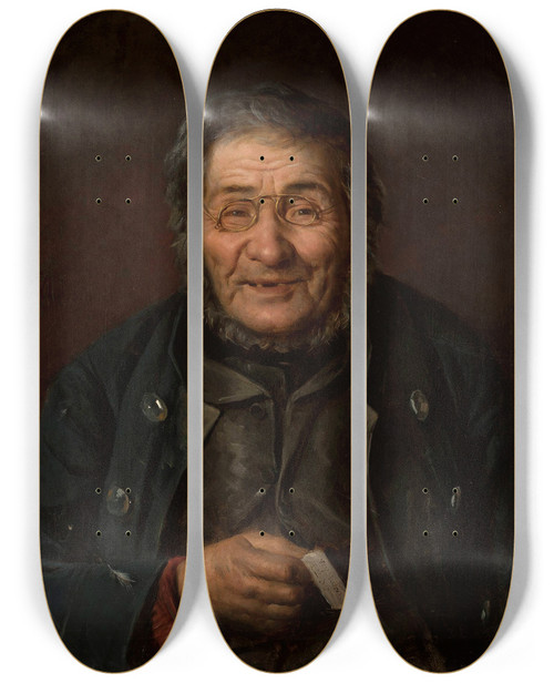 Triptych art skateboard deck of Tytus Maleszewski Portrait Of Ambroy Mieroszewski by Tytus Maleszewski (1827-1898)