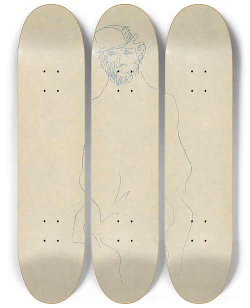Triptych art skateboard deck of Henri Gaudierbrzeska H Gaudierbrzeska 18911915 Pl16 by Henri Gaudier-Brzeska (1891-1915)