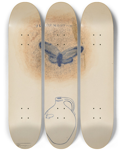 Triptych art skateboard deck of Nicholas Amantea Jug_14 by Nicholas Amantea (1900-1978)