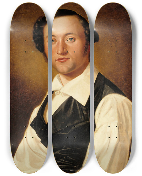 Triptych art skateboard deck of Nils Jakob Olsson Blommr Johan Knutson by Nils Jakob Olsson Blommer (1816-1853)