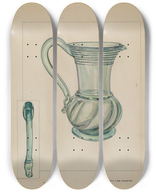 Triptych art skateboard deck of Francis Law Durand Glass Pitcher by Francis Law Durand (1935)