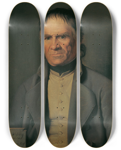 Triptych art skateboard deck of Johann Peter Krafft Franz Wessely by Johann Peter Krafft (1780-1856)
