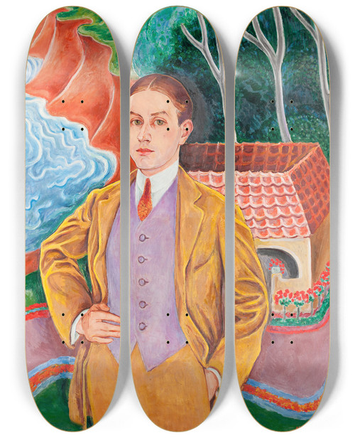 Triptych art skateboard deck of Nils Dardel Rolf De Mar 18881964 by Nils Dardel (1888-1943)
