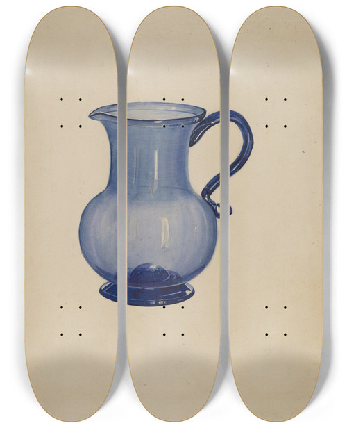 Triptych art skateboard deck of John Dana Creamer by John Dana (1935)