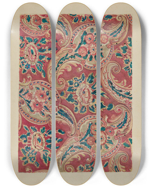 Triptych art skateboard deck of George Loughridge Chintz_2 by George Loughridge (20-)