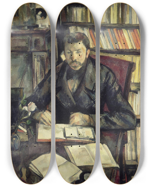 Triptych art skateboard deck of Paul Czanne Gustave Geffroy by Paul Cezanne (1839-1906)