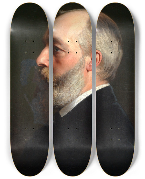 Triptych art skateboard deck of Albert Grfle Bildnis Des Malers Ernst Kunde by Albert Grafle