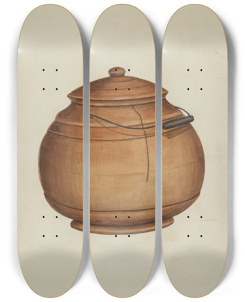 Triptych art skateboard deck of Al Curry Sugar Container by Al Curry (20-)