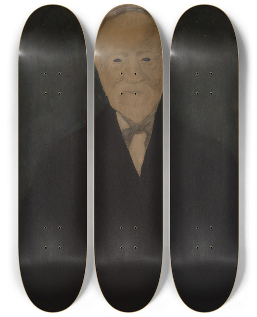 Triptych art skateboard deck of Lon Spilliaert Portret Van Andrew Carnegie by Leon Spilliaert (1881-1946)