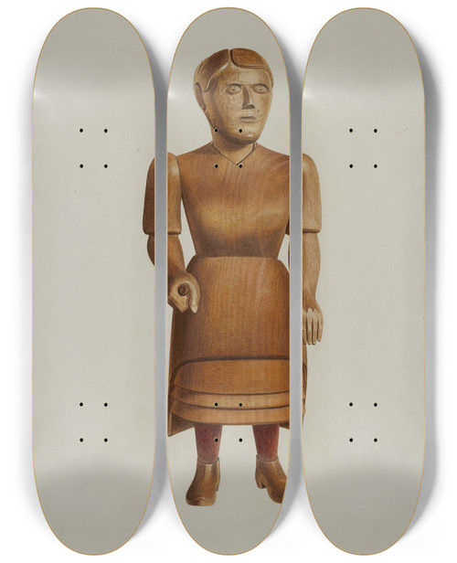 Triptych art skateboard deck of John Sullivan Doll_1 by John Sullivan