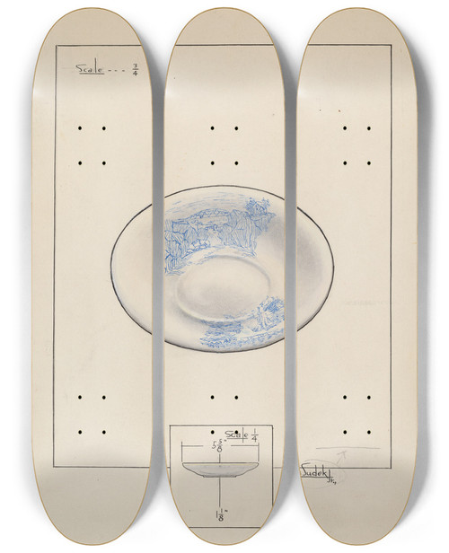 Triptych art skateboard deck of Joseph Sudek Saucer_1 by Joseph Sudek