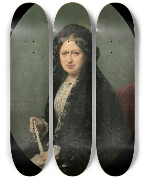 Triptych art skateboard deck of Federico De Madrazo Y Kuntz Mara Encarnacin Cueto De Saavedra Duquesa De Rivas by Federico De Madrazo Y Kuntz (1815-1894)