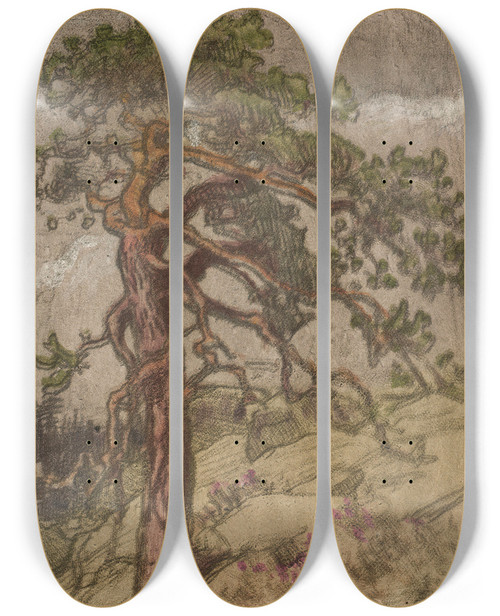 Triptych art skateboard deck of Eero Jrnefelt Kalliopetj by Eero Jarnefelt (1863-1937)