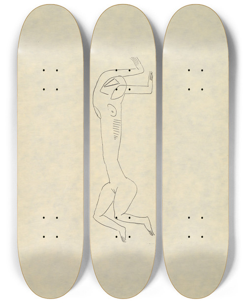 Triptych art skateboard deck of Henri Gaudierbrzeska H Gaudierbrzeska 18911915 Pl13 by Henri Gaudier-Brzeska (1891-1915)