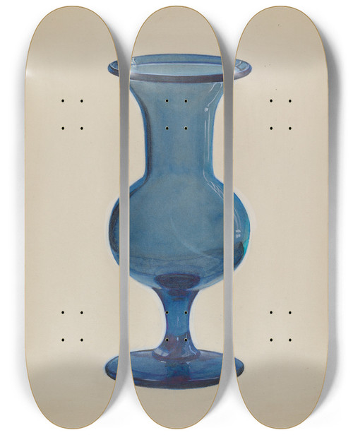 Triptych art skateboard deck of American 20Th Century Vase by American 20Th Century