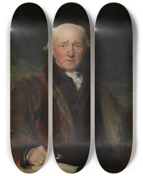 Triptych art skateboard deck of Sir Thomas Lawrence John Julius Angerstein 17361823 by Sir Thomas Lawrence (1769-1830)