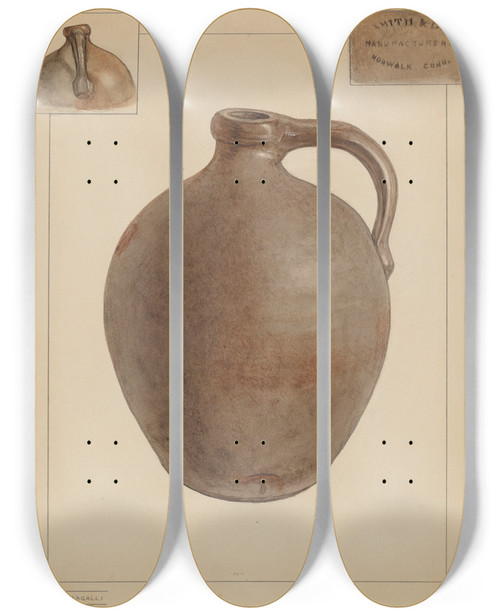 Triptych art skateboard deck of Frank Fumagalli Jug_2 by Frank Fumagalli (20-)