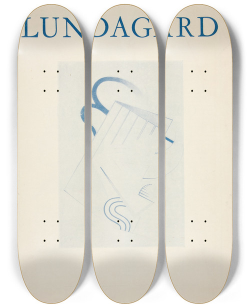 Triptych art skateboard deck of Viking Eggeling Original Drawings And Manuscripts By The Artist And Documentary Material In Lundagard 12 Issue Of November 25 by Viking Eggeling (1880-1925)