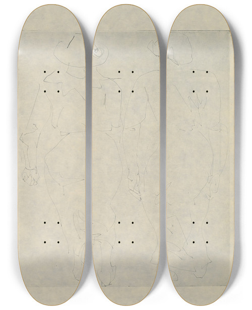 Triptych art skateboard deck of Henri Gaudierbrzeska H Gaudierbrzeska 18911915 Pl11 by Henri Gaudier-Brzeska (1891-1915)