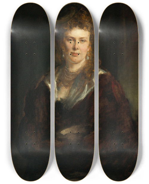 Triptych art skateboard deck of Franz Von Lenbach Portrait Of Countess Elisabeth Saynwittgensteinsayn 18451883 by Franz Von Lenbach (1836-1904)