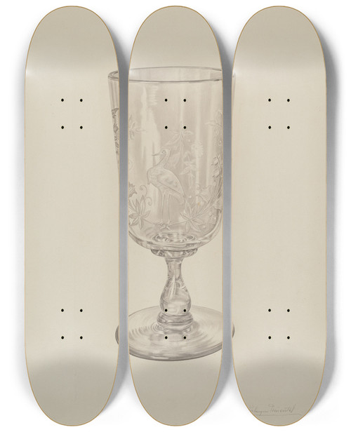 Triptych art skateboard deck of Palmyra Pimentel Celery Vase by Palmyra Pimentel