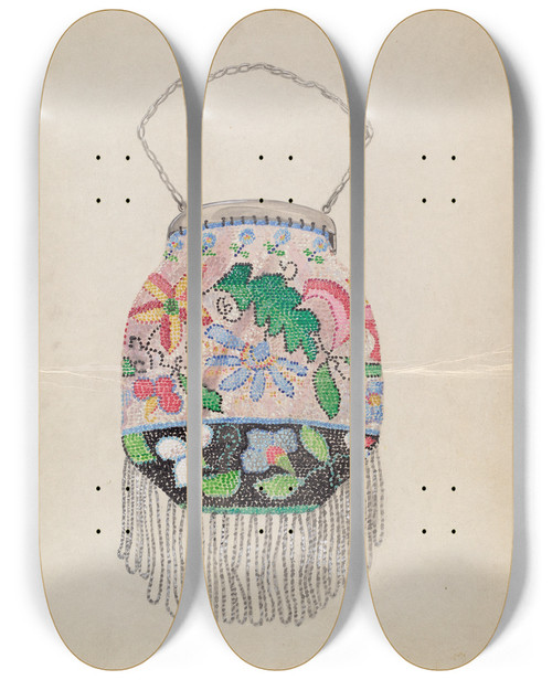 Triptych art skateboard deck of Vincent Murphy Bag by Vincent Murphy