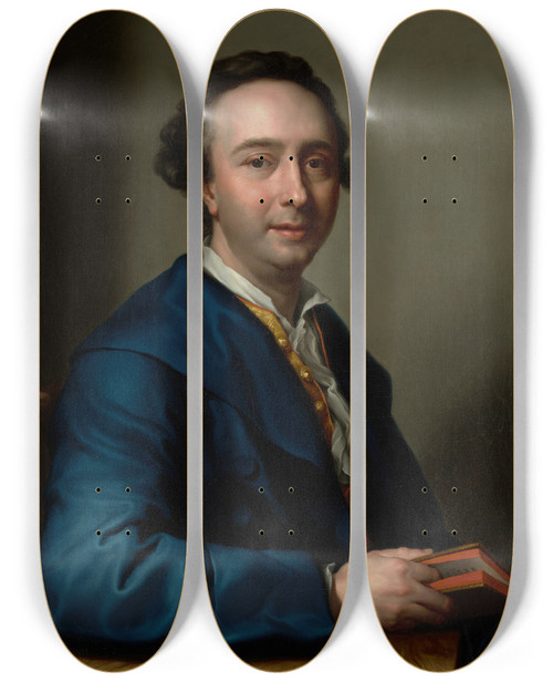 Triptych art skateboard deck of Anton Raphael Mengs Portrait Of Jos Nicols De Azara Marquis Of Nibbiano by Anton Raphael Mengs (1728-1779)