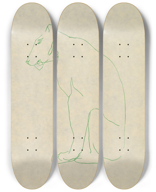 Triptych art skateboard deck of Henri Gaudierbrzeska H Gaudierbrzeska 18911915 Pl10 by Henri Gaudier-Brzeska (1891-1915)