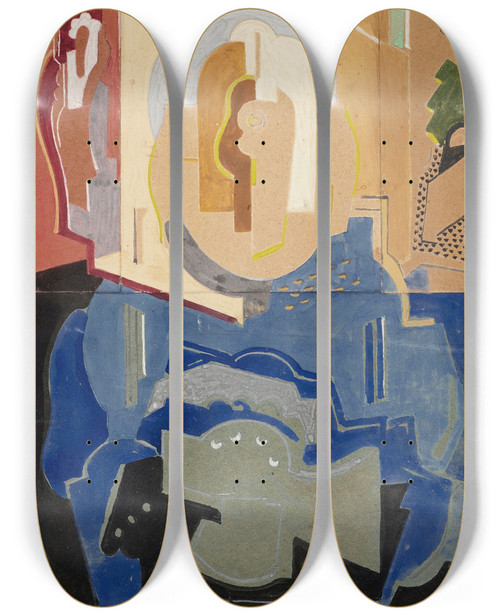 Triptych art skateboard deck of Albert Gleizes Composition Quatre Lments by Albert Gleizes (1881-1953)