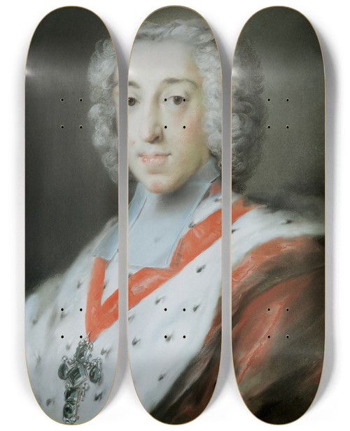 Triptych art skateboard deck of Rosalba Carriera Elector Clemens Augustus Of Cologne 17001761 by Rosalba Carriera (1675-1757)