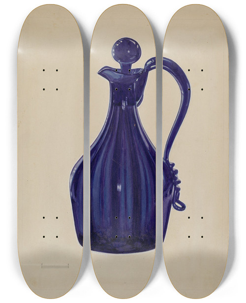 Triptych art skateboard deck of John Dana Cruet by John Dana (1935)
