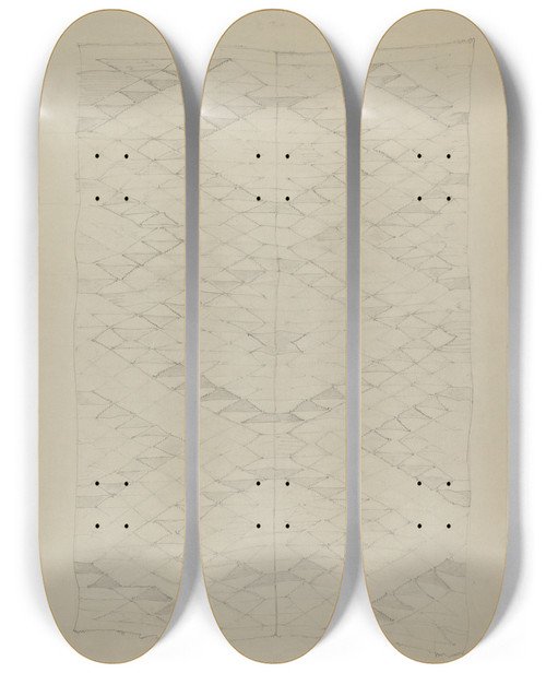 Triptych art skateboard deck of American 20Th Century Textile_4 by American 20Th Century