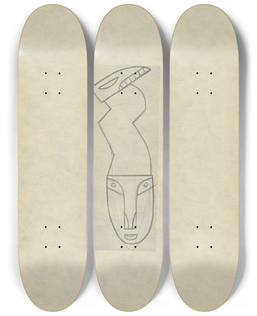 Triptych art skateboard deck of Henri Gaudierbrzeska H Gaudierbrzeska 18911915 Pl19 by Henri Gaudier-Brzeska (1891-1915)