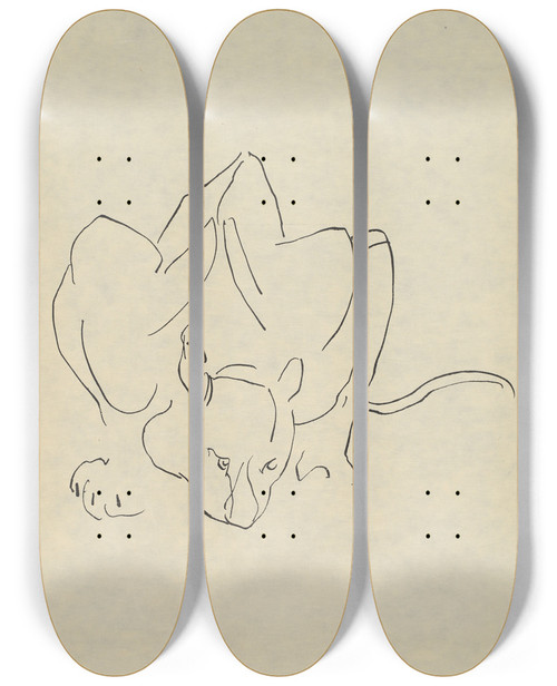 Triptych art skateboard deck of Henri Gaudierbrzeska H Gaudierbrzeska 18911915 Pl04 by Henri Gaudier-Brzeska (1891-1915)