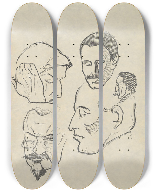 Triptych art skateboard deck of Henri Gaudierbrzeska H Gaudierbrzeska 18911915 Pl07 by Henri Gaudier-Brzeska (1891-1915)